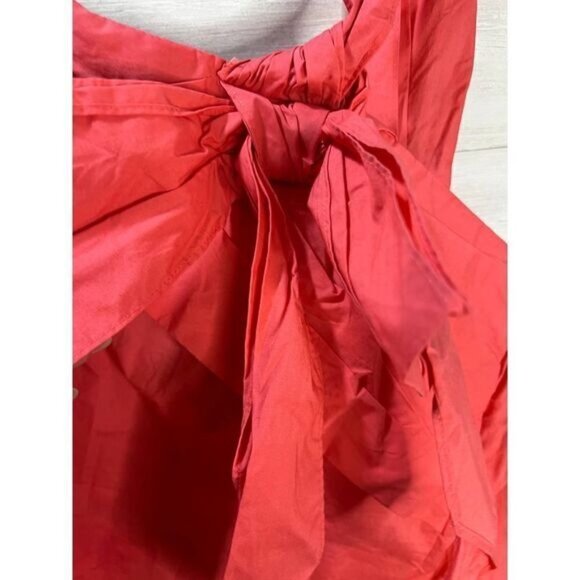 J.Crew‎ Womens One-Shoulder Red Bow Top Size 4 Cotton - Picture 4 of 6